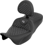 SADDLEMEN Roadsofa™ Seat - Dragon Scale - White Stitch - with Backrest - Touring '08-'25 808-07B-208B6