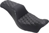 MUSTANG Squareback Seat - Double Diamond - Gray Stitch - Dyna '06-'17 78810GM