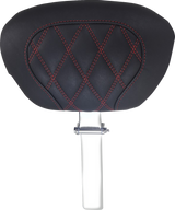 MUSTANG Driver Backrest - Double Diamond - American Beauty Stitch - FLH/FLT '08-'25 89539AB
