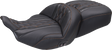 MUSTANG Heated Super Touring One Piece 2-Up Seat - Deluxe Diamond - Mandarin Orange Stitch - FLT/FLH '23-'25 89410MO