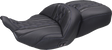MUSTANG Heated Super Touring One Piece 2-Up Seat - Deluxe Diamond - Sky Blue Stitch - FLT/FLH '23-'25 89410SB