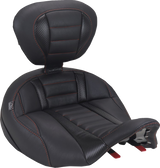 MUSTANG Deluxe Touring Solo Seat - with Driver's Backrest - American Beauty Stitch - FLH/FLT '23-'25 89406AB