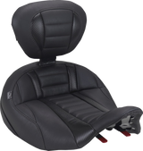 MUSTANG Deluxe Touring Solo Seat - with Driver's Backrest - Black Stitch - FLH/FLT '23-'25 89406
