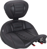 MUSTANG Deluxe Touring Solo Seat - with Driver's Backrest - Dark Cherry Stitch - FLH/FLT '23-'25 89406DC