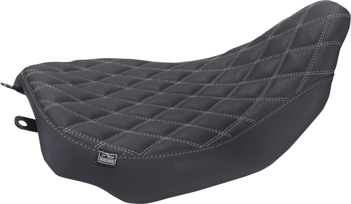 MUSTANG Runaround™ Solo Seat - Double Diamond - Gun Metal Gray Stitch - FLT/FLH '23-'25 88020GM