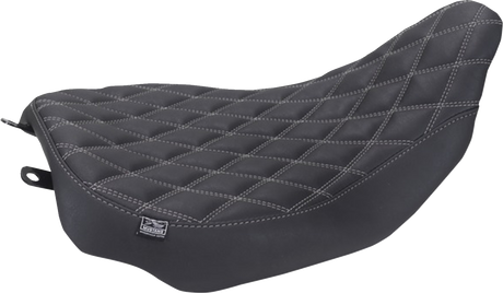 MUSTANG Runaround™ Solo Seat - Double Diamond - Gun Metal Gray Stitch - FLT/FLH '23-'25 88020GM