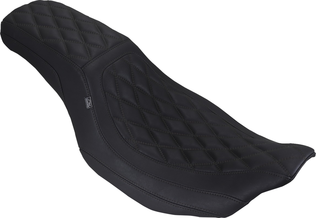 MUSTANG Low Squareback Seat - Double Diamond - Black Stitch - FLH/FLT '23-'25 88514