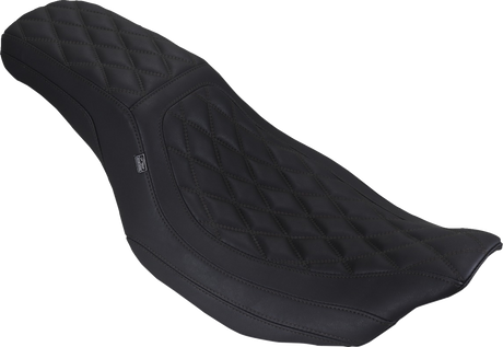 MUSTANG Low Squareback Seat - Double Diamond - Black Stitch - FLH/FLT '23-'25 88514
