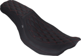 MUSTANG Low Squareback Seat - Double Diamond - Dark Cherry Stitch - FLH/FLT '23-'25 88514 DC