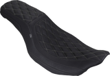 MUSTANG Low Squareback Seat - Double Diamond - Gun Metal Gray Stitch - FLH/FLT '23-'25 88514GM