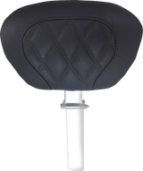 MUSTANG Driver Backrest - Double Diamond - Black Stitch - FLH/FLT '08-'25 89539