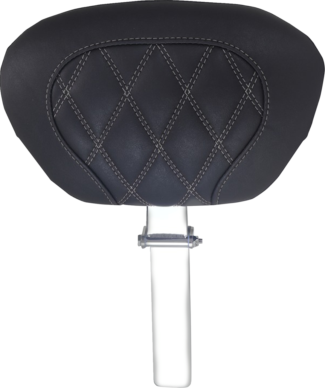 MUSTANG Driver Backrest - Double Diamond - Gun Metal Stitch - FLH/FLT '08-'25 89539GM