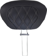 MUSTANG Driver Backrest - Double Diamond - Gun Metal Stitch - FLH/FLT '08-'25 89539GM