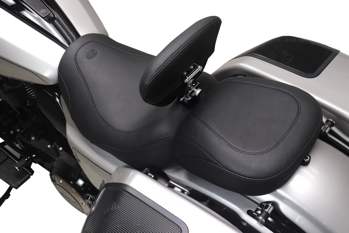 MUSTANG Wide Tripper™ Solo Seat - Backrest Receiver - Black Stitch - FLT/FLH '23-'25 89402