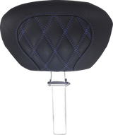 MUSTANG Driver Backrest - Double Diamond - Sky Blue Stitch - FLH/FLT '08-'25 89539SB