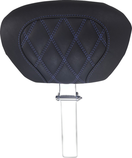 MUSTANG Driver Backrest - Double Diamond - Sky Blue Stitch - FLH/FLT '08-'25 89539SB