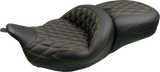 MUSTANG Super Touring Seat - Double Diamond - Toast Stitch FLH/FLT '08-'25 89538T