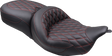 MUSTANG Super Touring Seat - Double Diamond - American Beauty Red Stitch FLH/FLT '08-'25 89538AB