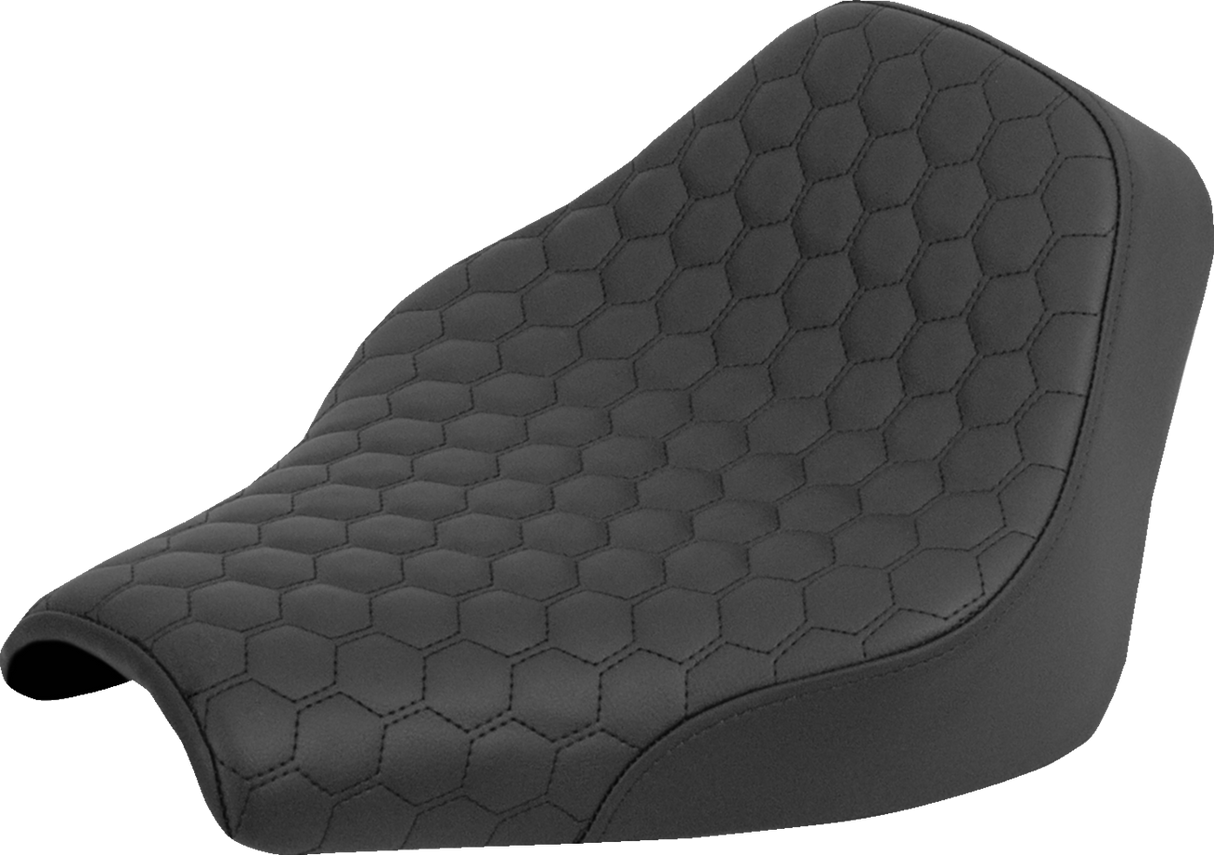 SADDLEMEN Renegade™ Solo Seat - Honeycomb - Black Stitch - FXST/FXBB '18-'25 818-30-003