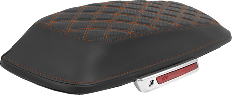 SADDLEMEN Saddlebag Lid Covers - Lattice - Orange Stitch - FLH/FLT '14-'25 L870-14-18403