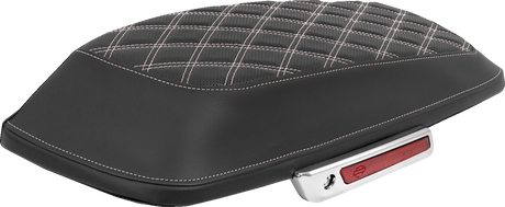 SADDLEMEN Saddlebag Lid Covers - Lattice - White Stitch - FLH/FLT '14-'25 L870-14-18406