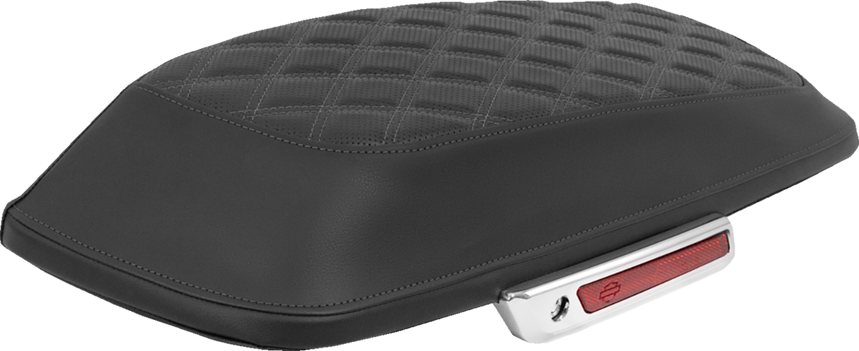 SADDLEMEN Saddlebag Lid Covers - Lattice - Gray Stitch - FLH/FLT '14-'25 L870-14-18402