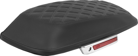 SADDLEMEN Saddlebag Lid Covers - Lattice - Gray Stitch - FLH/FLT '14-'25 L870-14-18402