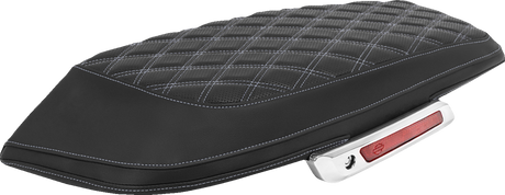 SADDLEMEN Saddlebag Lid Covers - Lattice - Silver Stitch - FLH/FLT '23-'25 L870-23-18405