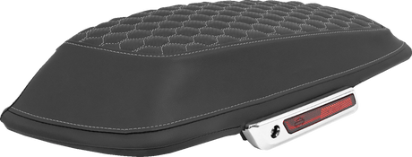 SADDLEMEN Saddlebag Lid Covers - Honeycomb - Gray Stitch - FLT/FLH '14-'25 L870-14-19002