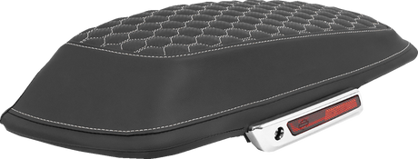 SADDLEMEN Saddlebag Lid Covers - Honeycomb - White Stitch - FLT/FLH '14-'25 L870-14-19006