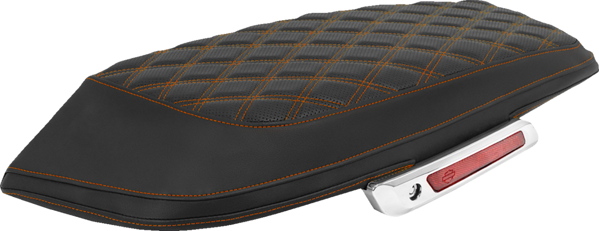 SADDLEMEN Saddlebag Lid Covers - Lattice - Orange Stitch - FLH/FLT '23-'25 L870-23-18403