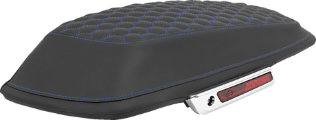 SADDLEMEN Saddlebag Lid Covers - Honeycomb - Blue Stitch - FLT/FLH '14-'25 L870-14-19001