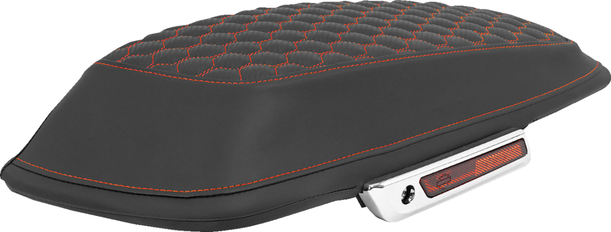 SADDLEMEN Saddlebag Lid Covers - Honeycomb - Red Stitch - FLT/FLH '14-'25 L870-14-19004
