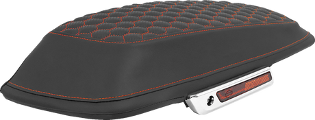 SADDLEMEN Saddlebag Lid Covers - Honeycomb - Red Stitch - FLT/FLH '14-'25 L870-14-19004
