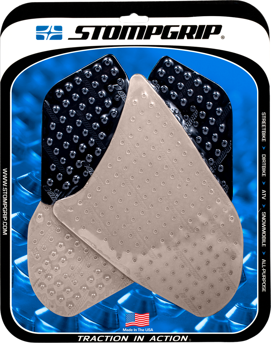 STOMPGRIP 55-10-0021H Tank Grips - Volcano - Clear/Black - Honda - CBR '08-'11 | Street