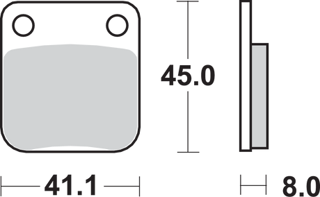 SBS HF Series Organic Base Brake Pads - 536HF (Yamaha / Husqvarna / Suzuki / Kawasaki / Honda / Polaris 1981–2026)