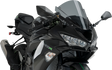 Puig Hi-Tech Parts 3177F Race Windscreen - 13-3/4" - Dark Smoke - ZX-6R | Street