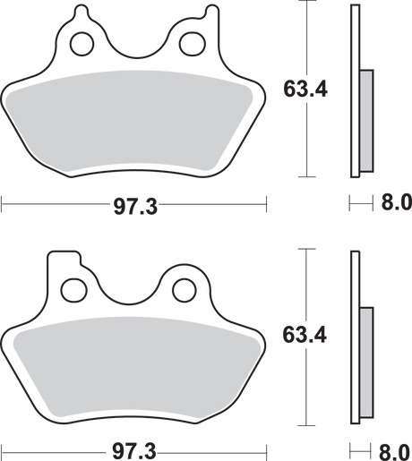 SBS HS Series Sintered Front Brake Pads - 826H.HS (Harley-Davidson FLHR Road King / FLSTC Heritage Softail Classic / FLSTF Fat Boy 2000–2007)