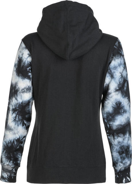 Women's Fly Tie Dye Zip Up Hoodie Black/Grey Lg - Cycle City Outdoors