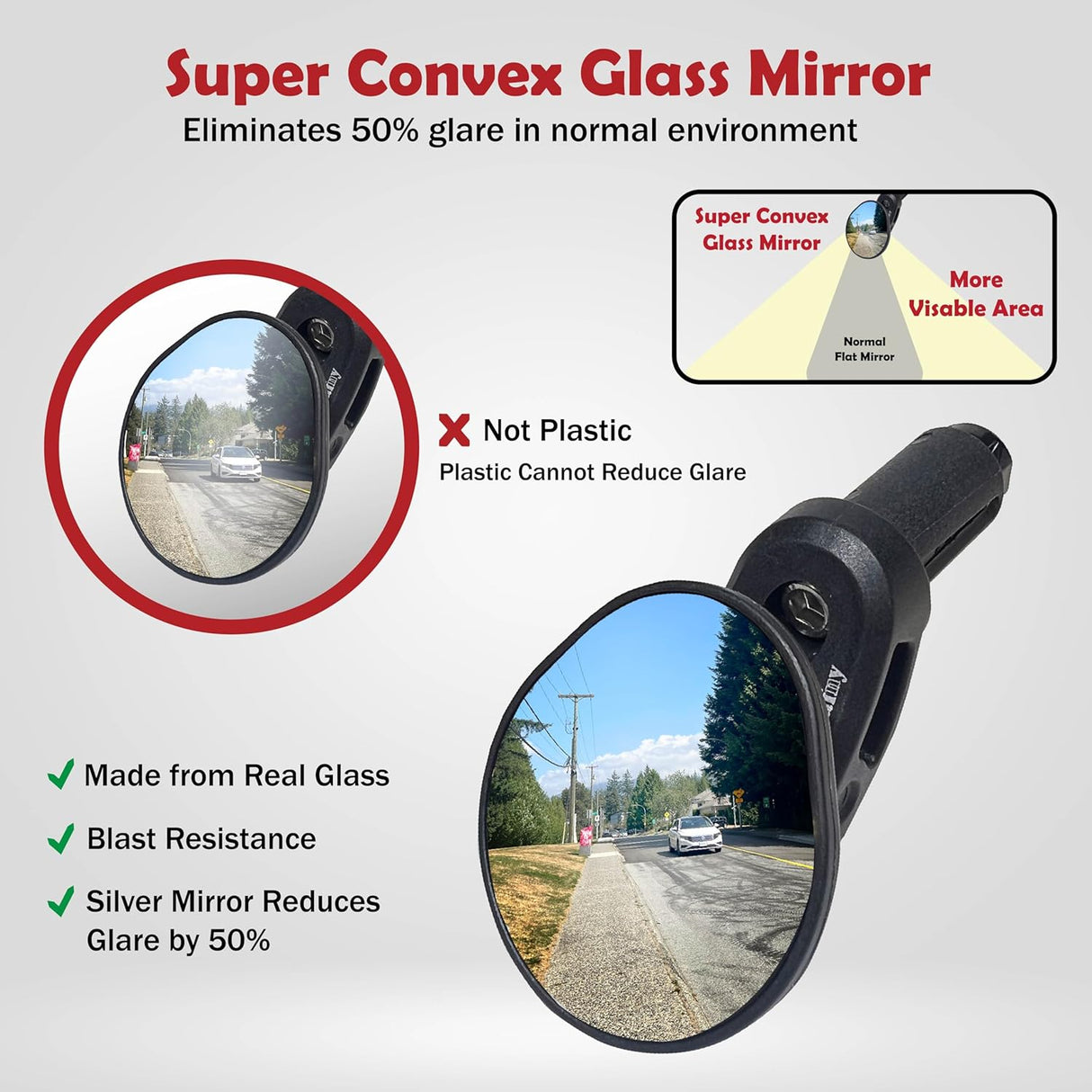 BiKASE Rocket Drop Down Handlebar Mirror