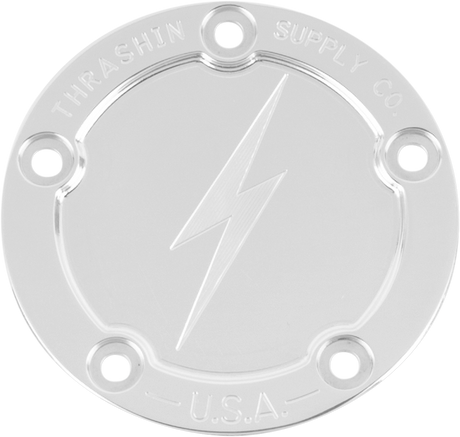 THRASHIN SUPPLY CO. Points Cover - Dished - Polished - 5 Hole - Twin Cam TSC-3026-2