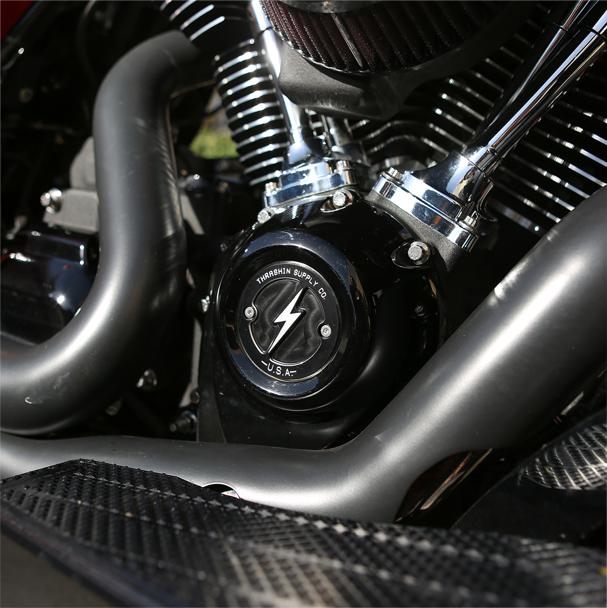 THRASHIN SUPPLY CO. Points Cover - Dished - Black - M8 TSC-3027-4