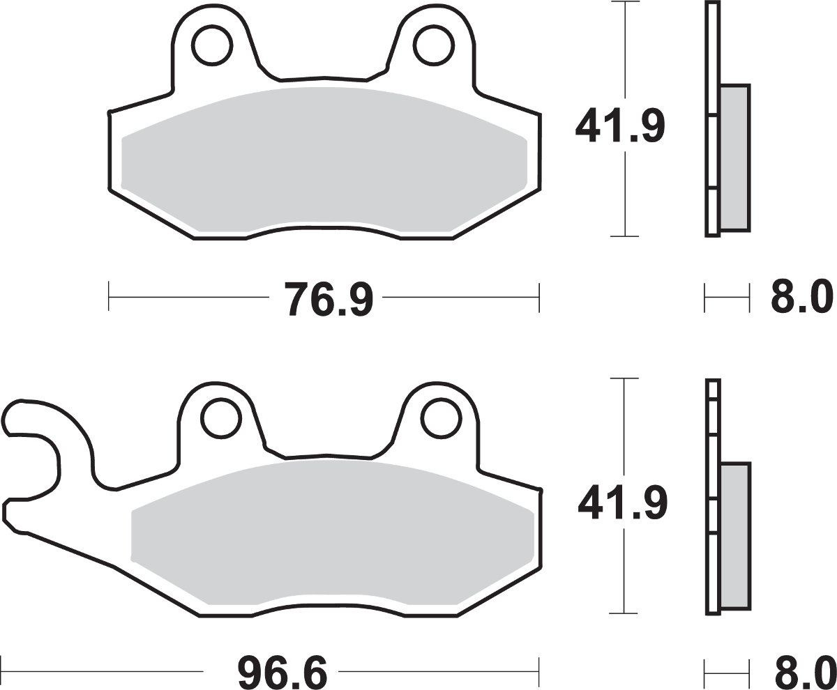 SBS Sintered Brake Pads - 611SI (Kawasaki / Yamaha / Hisun / Massimo / Bennche / Can-Am 1987–2026)