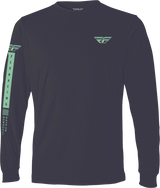 Fly Tribe Long Sleeve Tee Navy/Green Lg - Cycle City Outdoors