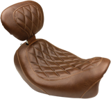 MUSTANG Seat - Wide Tripper* Solo - with Backrest - Diamond - Brown 79797
