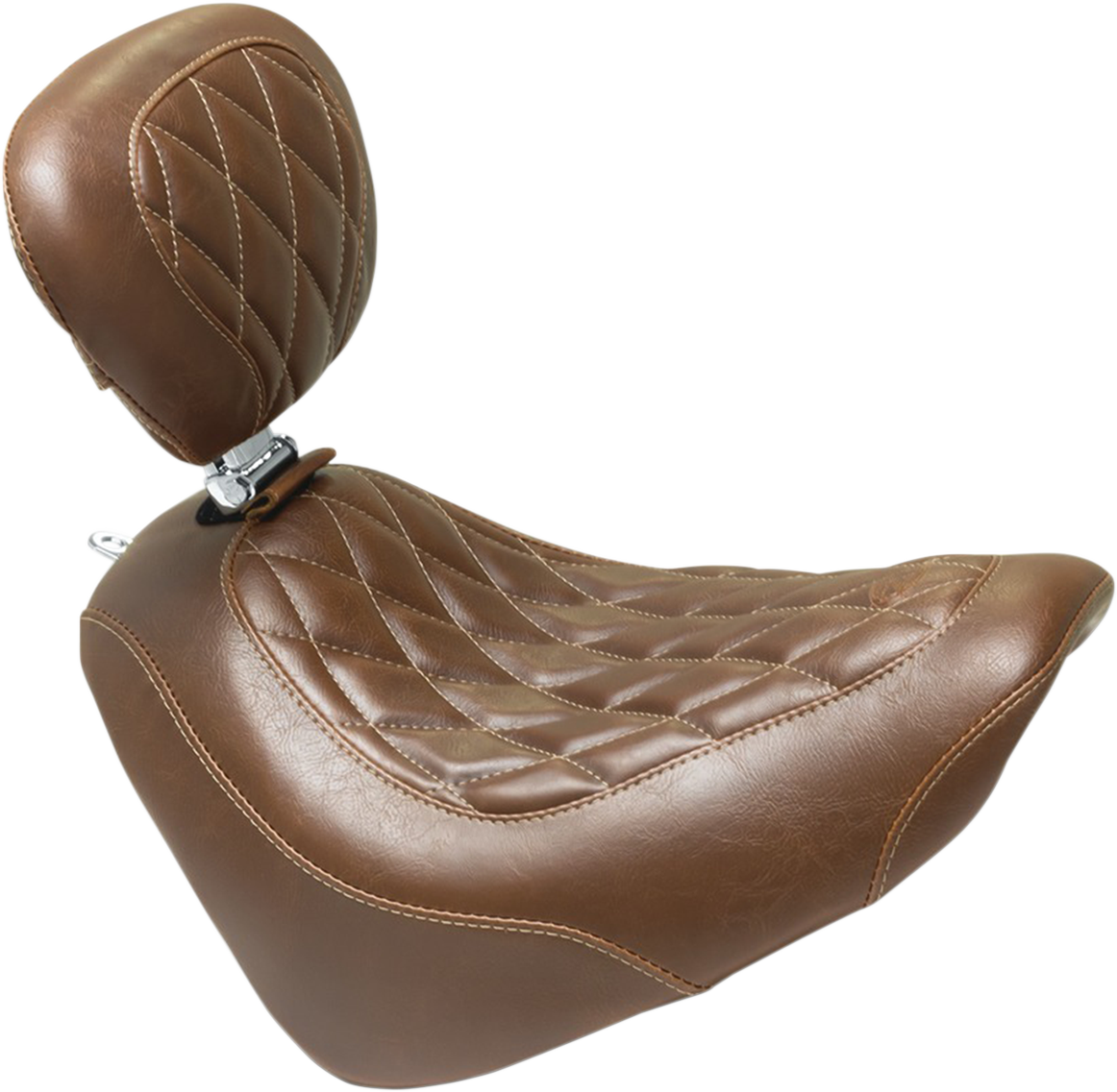 MUSTANG Seat - Wide Tripper* Solo - with Backrest - Diamond - Brown 83013
