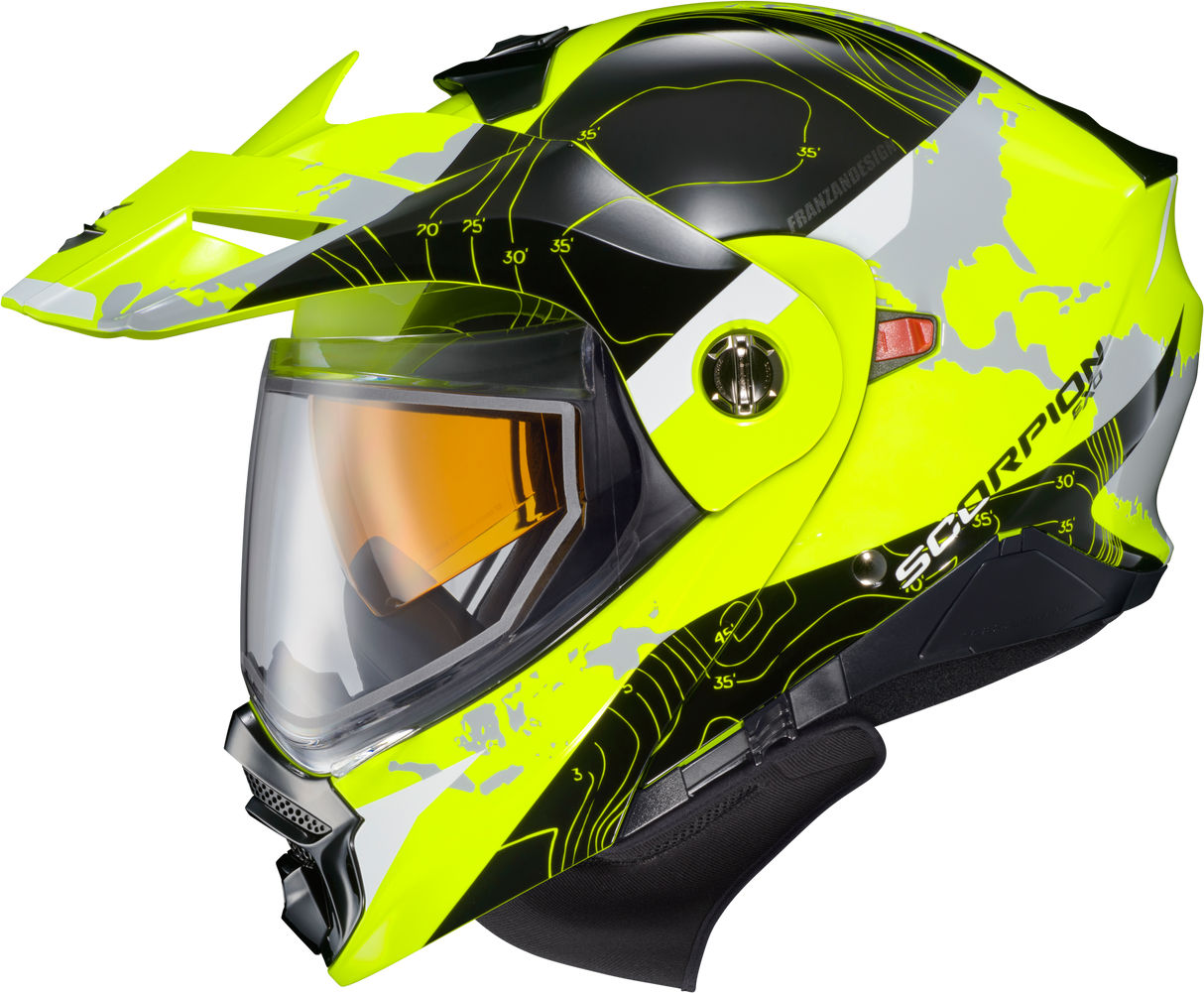Scorpion - Exo At960 Cold Weather Helmet Topographic Hi Vis Md (Dual)