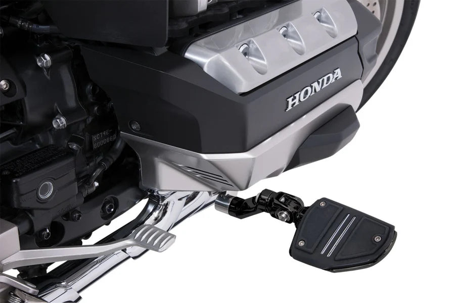 Goldstrike 3-Way Adj Highway Peg Mounts w/ Twin Rail Footrest (pair) for Gold Wing Blk