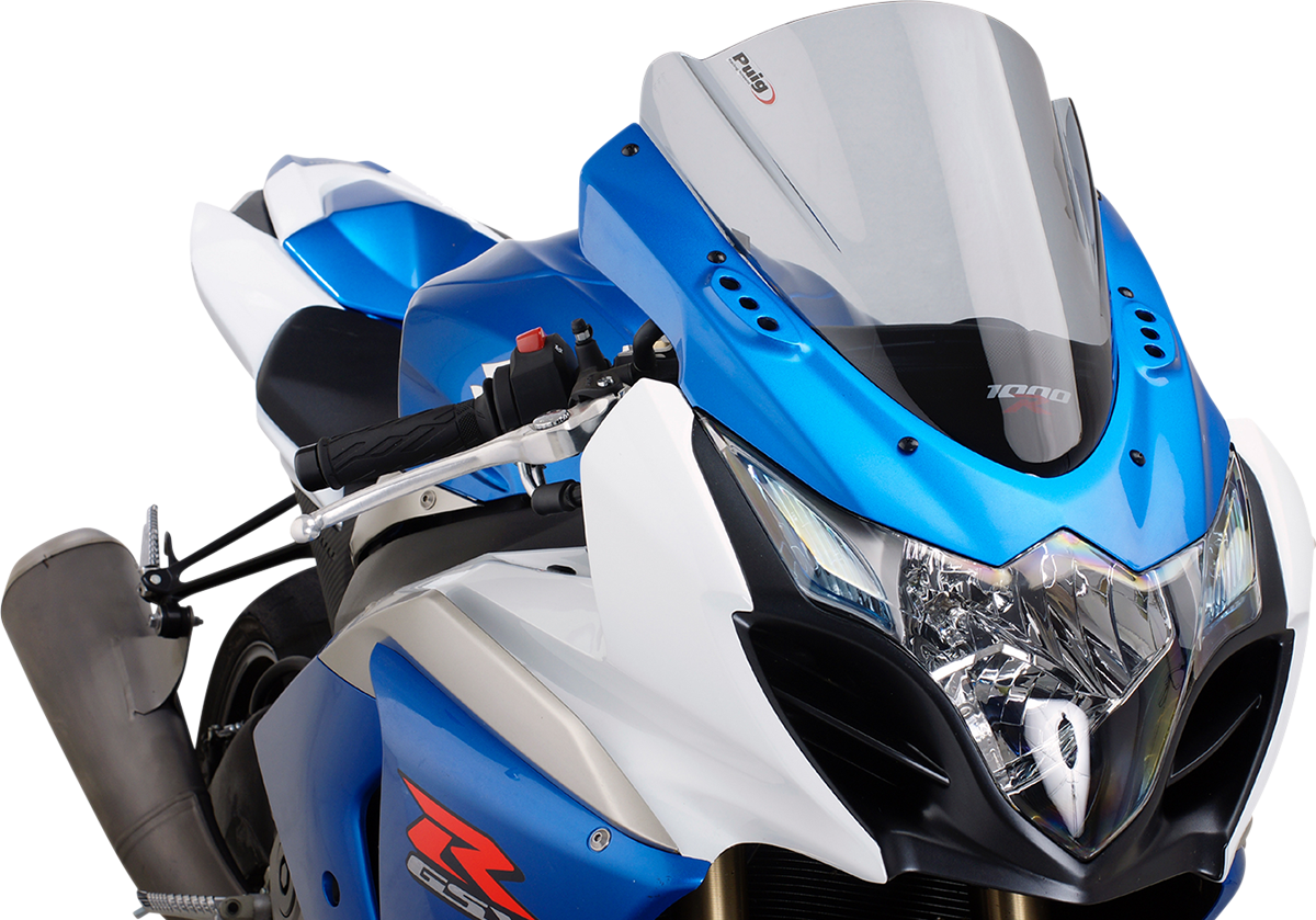 Puig Hi-Tech Parts 4933H Race Windscreen - 14-1/4" - Smoke - GSXR1000 | Street