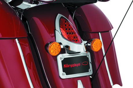 Kuryakyn L.E.D. Curved License Plate Frame Indian Chrome - Cycle City Outdoors